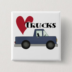 I Love Trucks Tshirts and Gifts 15 Cm Square Badge