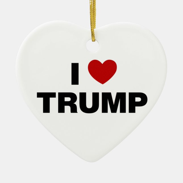 I Love Trump Ceramic Tree Decoration (Front)