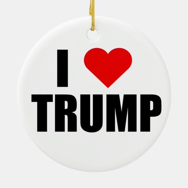 "I LOVE TRUMP" CERAMIC TREE DECORATION (Back)