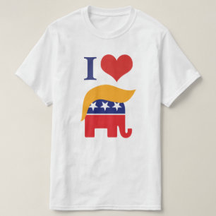I Love Trump - GOP Elephant Hair Logo T-Shirt