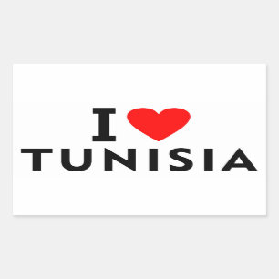 I love Tunisia country like heart travel tourism Rectangular Sticker