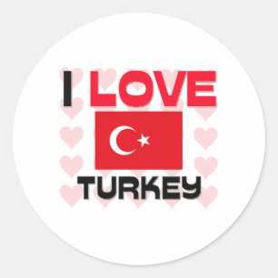 I Love Turkey Classic Round Sticker