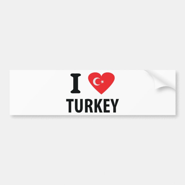 I love turkey icon bumper sticker (Front)