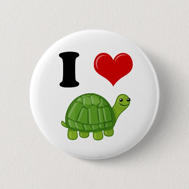 I Love Turtles 6 Cm Round Badge (Front)