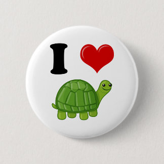 I Love Turtles 6 Cm Round Badge