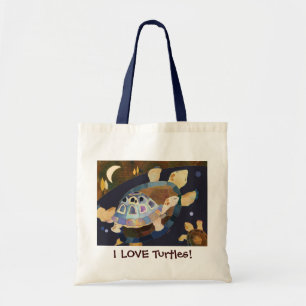 I LOVE Turtles! Cute Grocery Tote Bag
