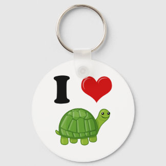 I Love Turtles Key Ring