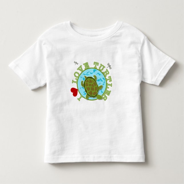 I Love Turtles Toddler T-Shirt (Front)