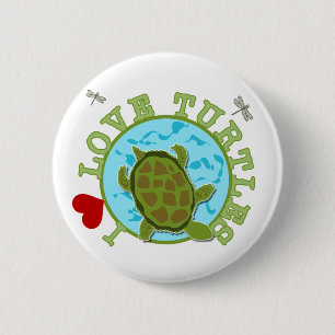 I Love Turtles Tshirts and Gifts 6 Cm Round Badge