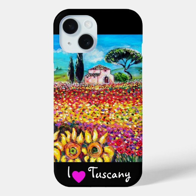 I LOVE TUSCANY / SUNFLOWERS AND POPPIES  Case-Mate iPhone CASE (Back)