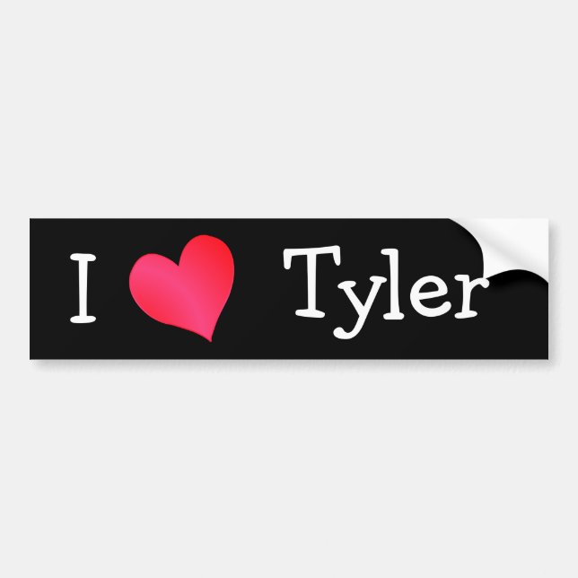 I Love Tyler Bumper Sticker (Front)