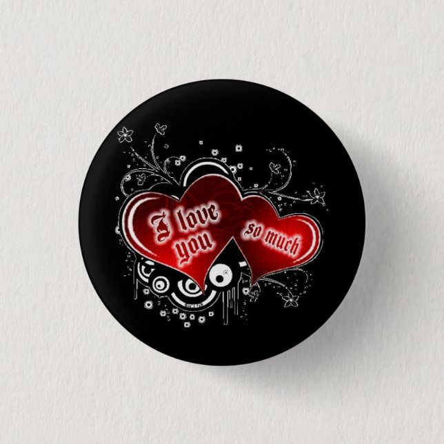 i love u 3 cm round badge (Front)