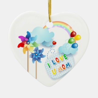 I love U mum Ceramic Tree Decoration