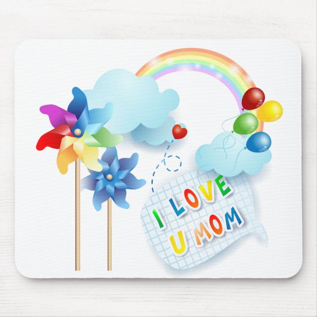 I love U mum Mouse Pad (Front)