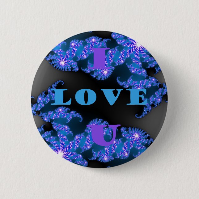 I Love U.png 6 Cm Round Badge (Front)