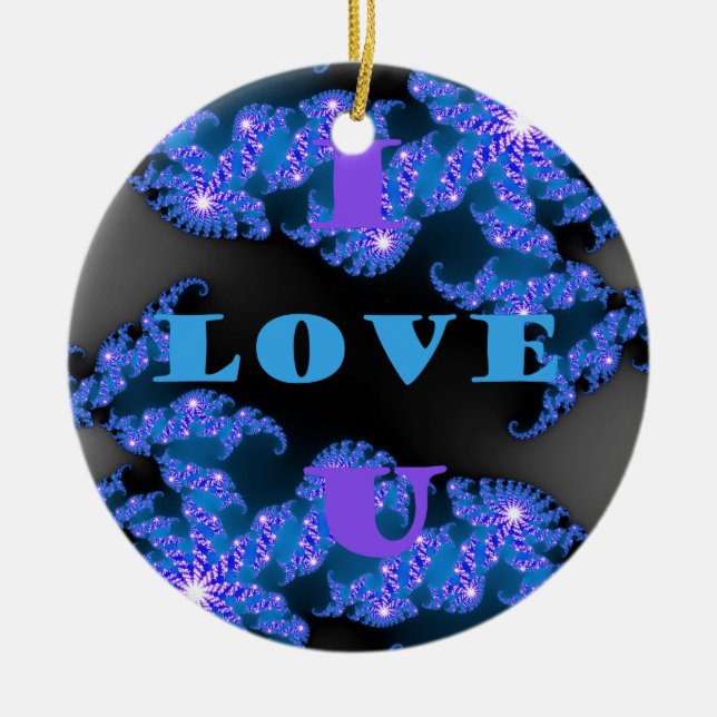 I Love U.png Ceramic Tree Decoration (Front)