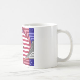 I Love U.S.A. Swirl: Patriotic Heart Art Print Coffee Mug