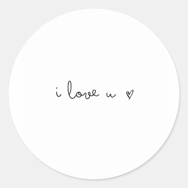 i love u small sticker (Front)