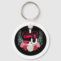 I LOVE U WITH ROOTS Split I Keychain