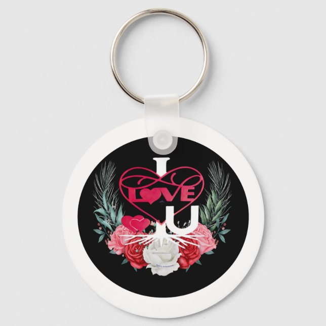 I LOVE U WITH ROOTS Split I Keychain (Back)
