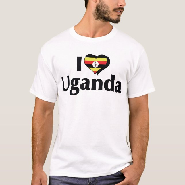 I Love Uganda Flag Shirt (Front)
