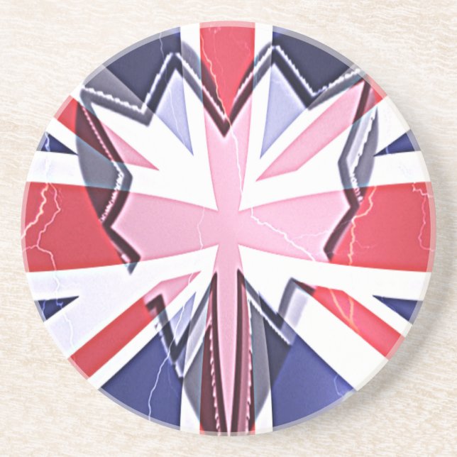 "I Love UK" Art Print Coaster (Front)