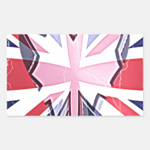 "I Love UK" Art Print Rectangular Sticker