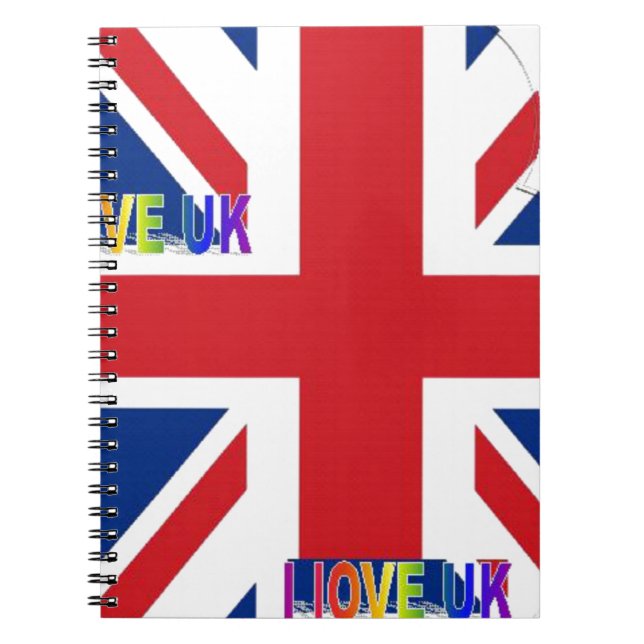 I Love UK Art Print Spiral Notebook (Front)