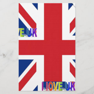 I Love UK Art Print Stationery