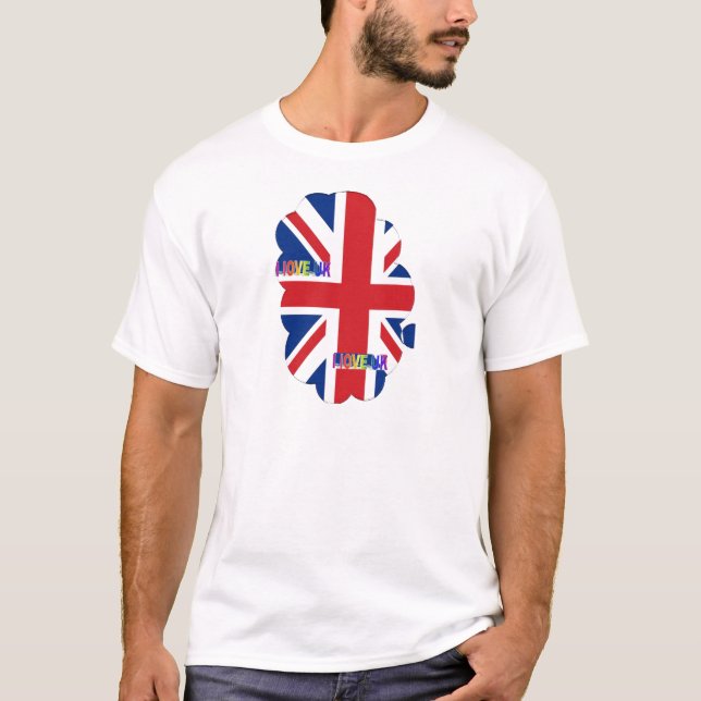 I Love UK Art Print T-Shirt (Front)