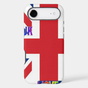 I Love UK   Fluffy Cloud & Union Jack Art Print  