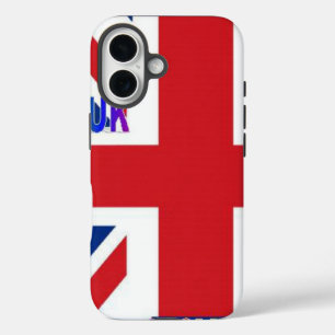 I Love UK Fluffy Cloud & Union Jack Art Print iPhone 16 Case