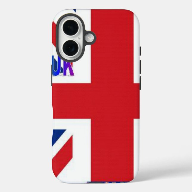 I Love UK | Fluffy Cloud & Union Jack Art Print   Case-Mate iPhone Case (Back)