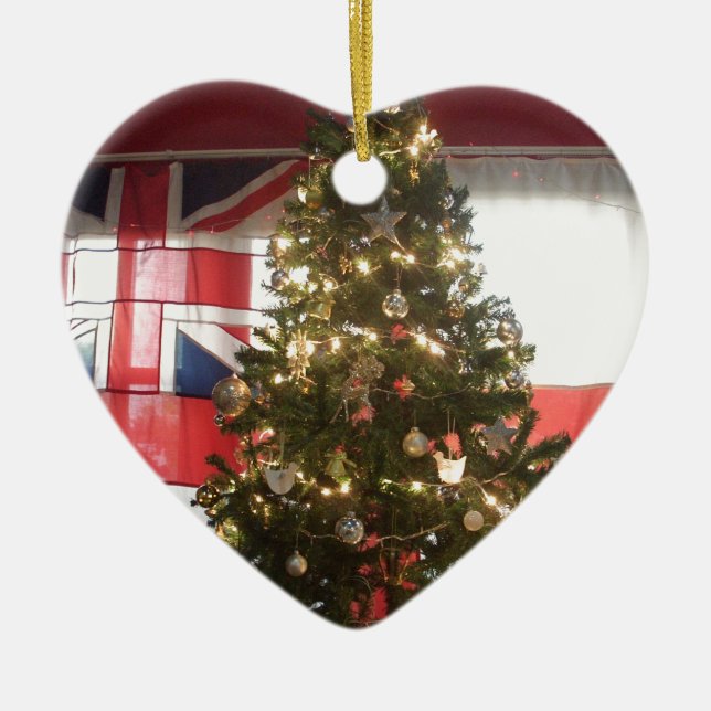 I Love UK Time Ceramic Tree Decoration (Front)