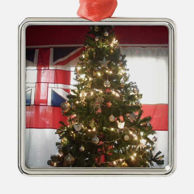 I Love UK Time Metal Tree Decoration (Front)