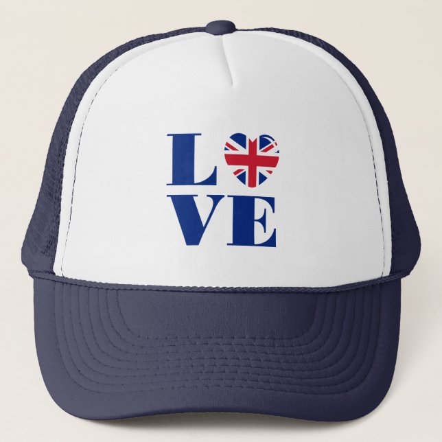 I love UK Trucker Hat (Front)