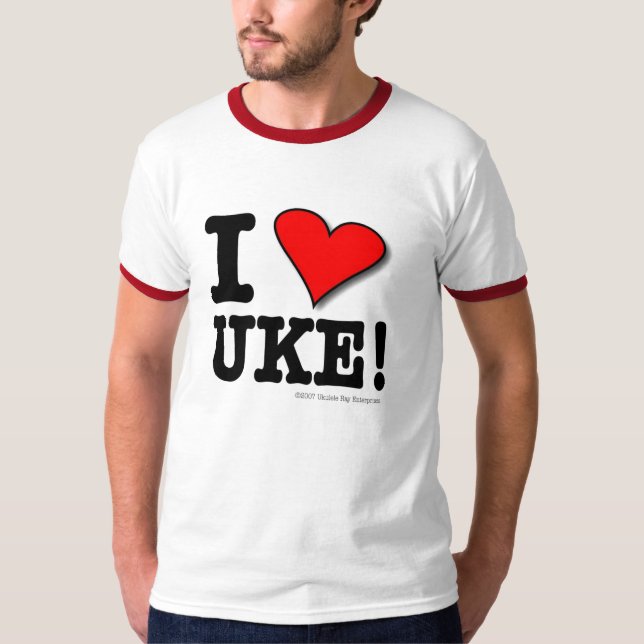 I LOVE UKE Designer T-shirt (Front)