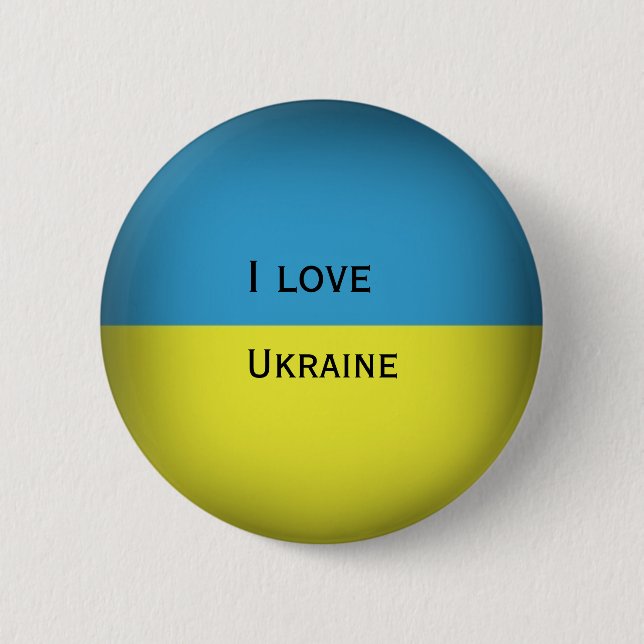 I love Ukraine 6 Cm Round Badge (Front)