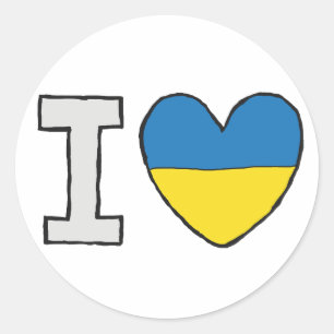 I Love Ukraine Classic Round Sticker