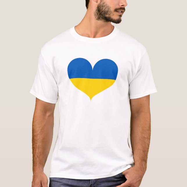 I Love Ukraine Flag T-Shirt (Front)