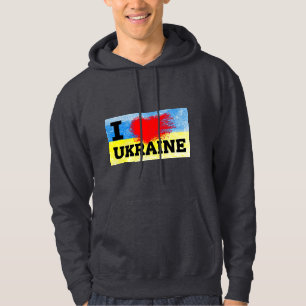 I Love Ukraine Heart Flag Support Hoodie