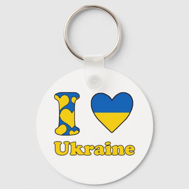I love Ukraine Key Ring (Front)