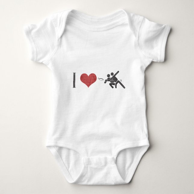 I Love Ultimate Frisbee Baby Bodysuit (Front)