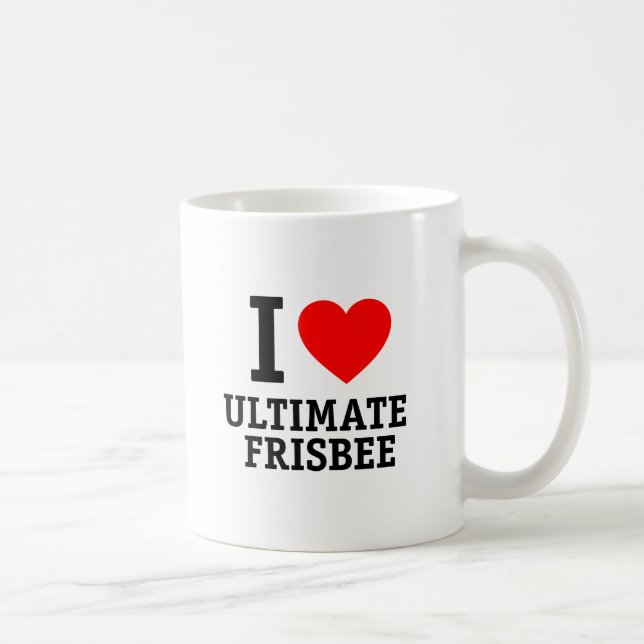 I Love Ultimate Frisbee Coffee Mug (Right)
