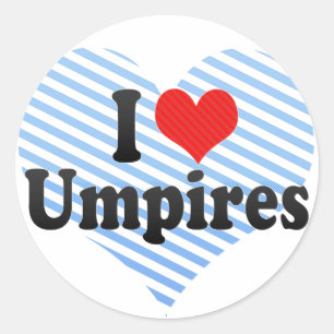 I Love Umpires Classic Round Sticker