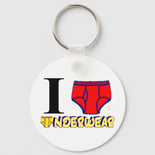 I Love Underwear Key Ring
