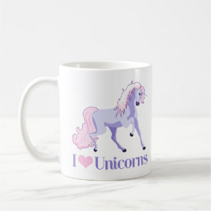 I Love Unicorns Cute Girls Coffee Mug