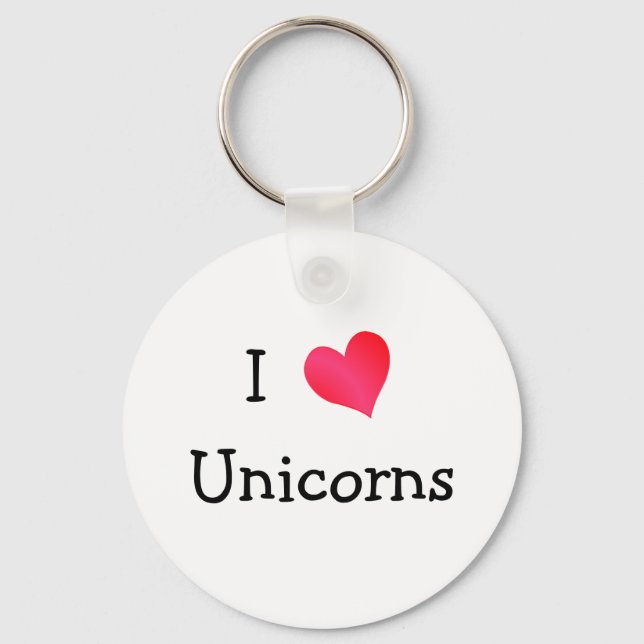 I Love Unicorns Key Ring (Front)