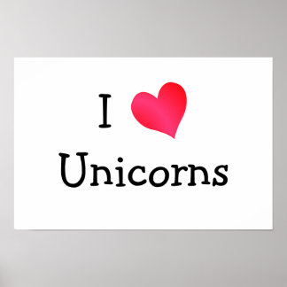 I Love Unicorns Poster