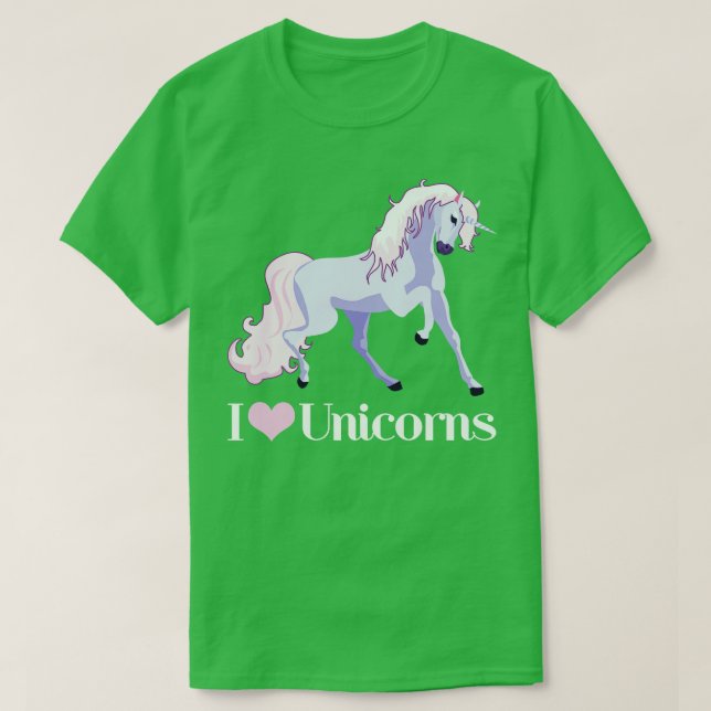 I Love Unicorns T-Shirt (Design Front)